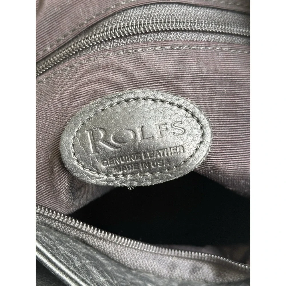 Rolfs Leather Black Crossbody Hobo Purse Handbag Purse Vintage Bucket Bag